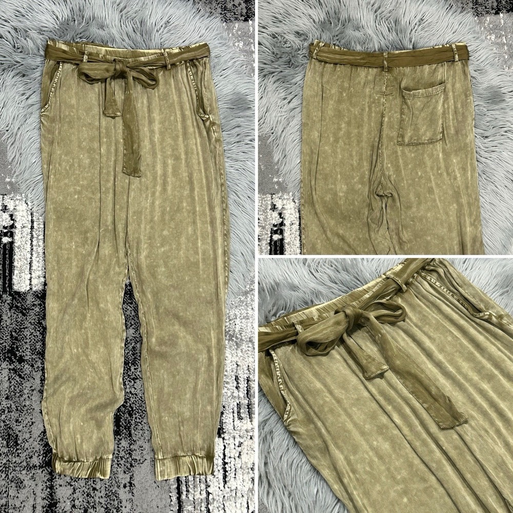 CHASER Women's Sage Green Tie Dyed Viscose Mix‎ Joggers Size Large NWT